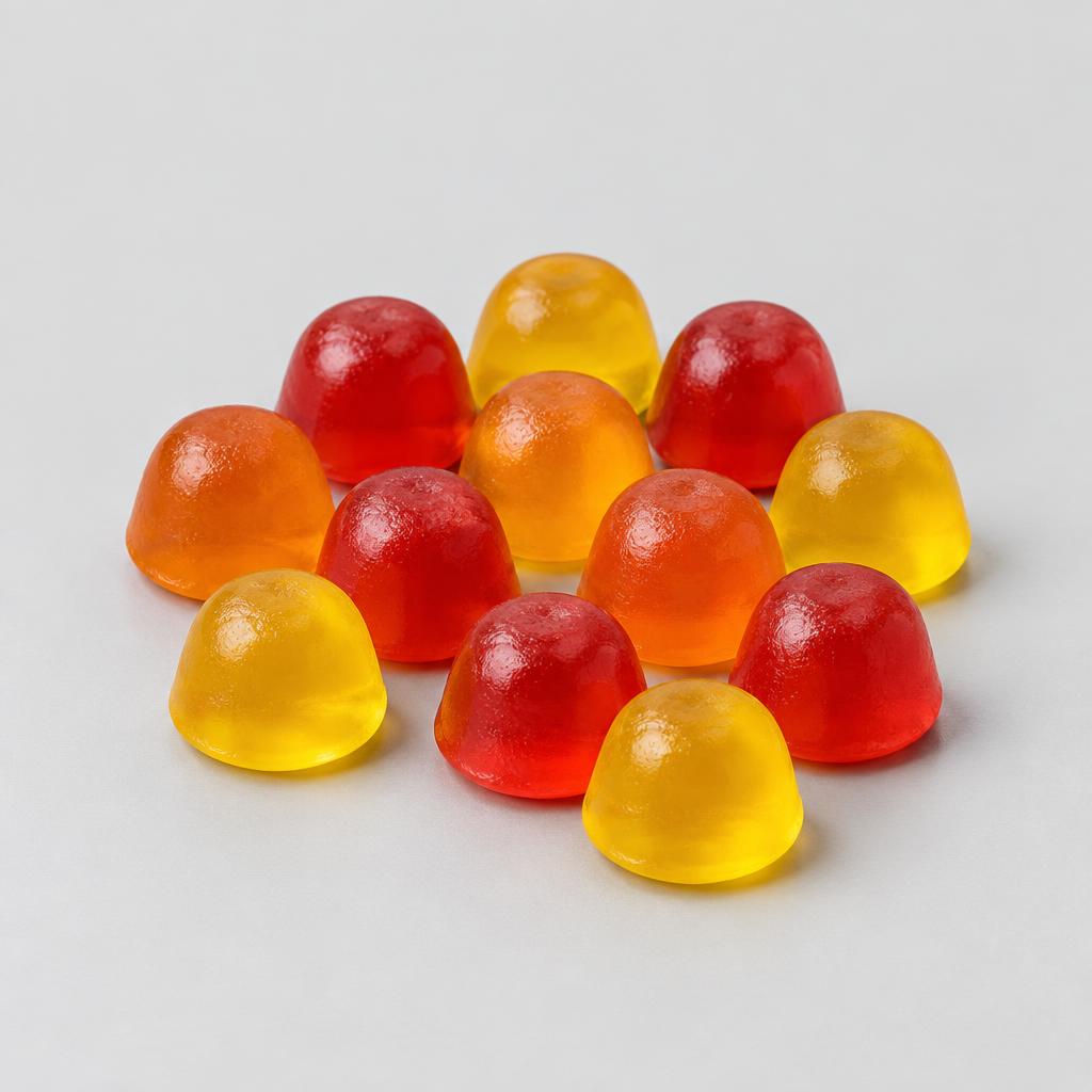 Colorful supplement gummies
